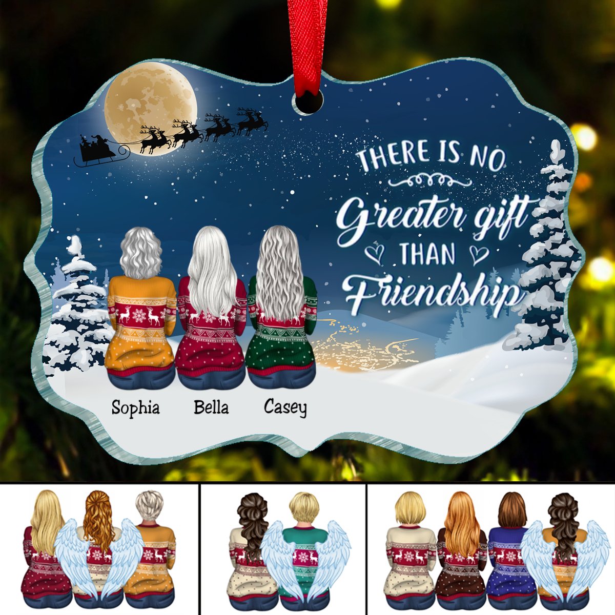 Friends - There Is No Greater Gift Than Friendship - Personalized Ornament - Makezbright Gifts