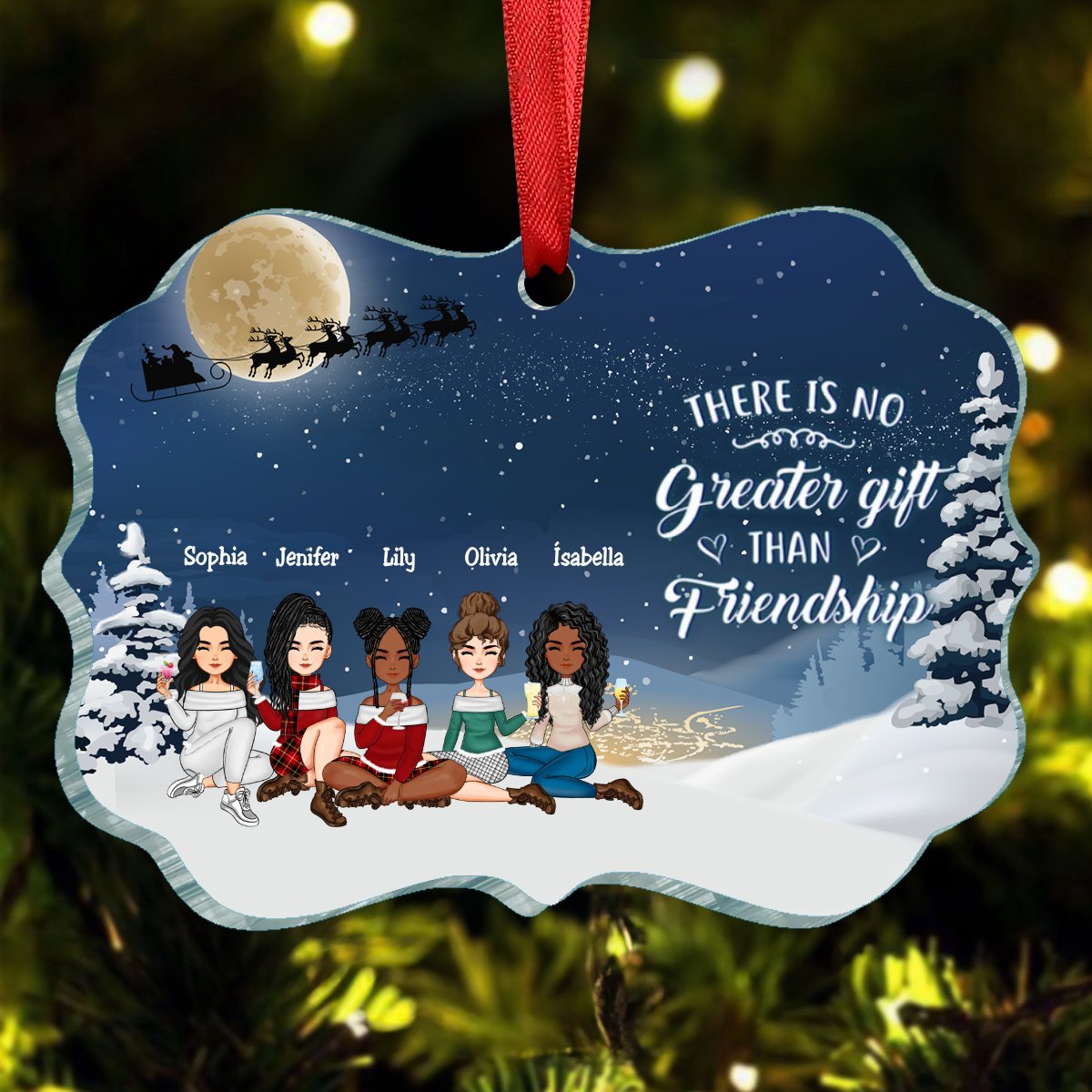 Friends - There Is No Greater Gift Than Friendship Ver 3 - Personalized Ornament (VT) - Makezbright Gifts