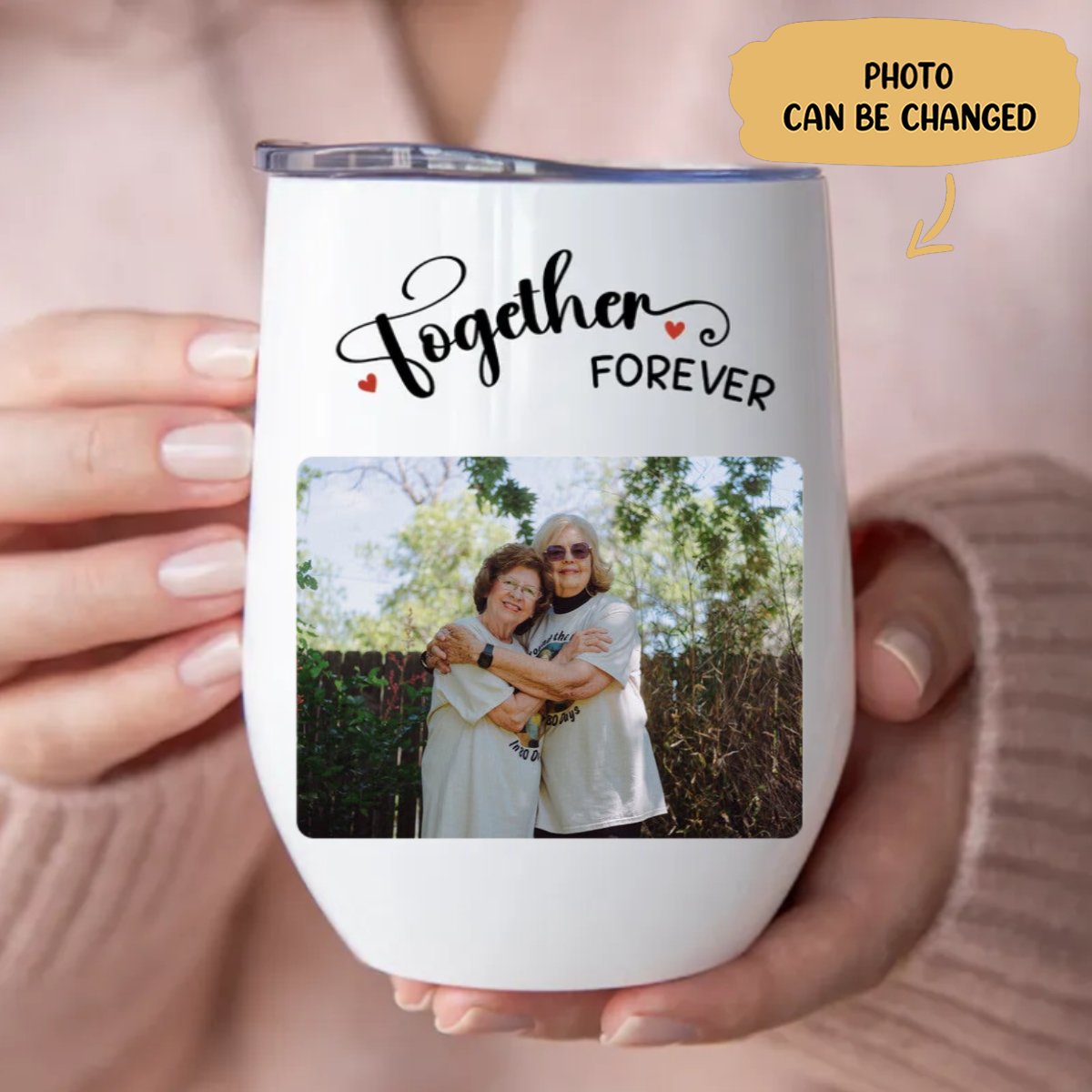 Friends - Together Forever - Personalized Wine Tumbler (LH) - Makezbright Gifts