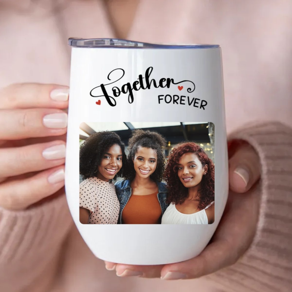 Friends - Together Forever - Personalized Wine Tumbler (LH) - Makezbright Gifts