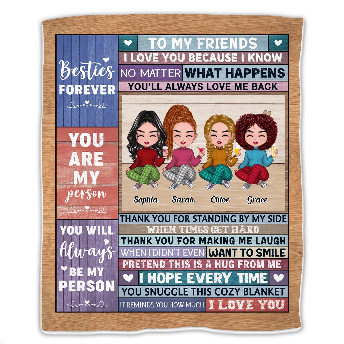 Friends - You Are My Person - Personalized Blanket - Makezbright Gifts