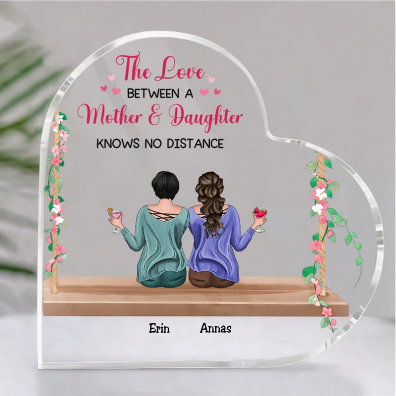 Family - The Love Between A Mother & Daughters Knows No Distance - Personalized Acrylic Plaque
