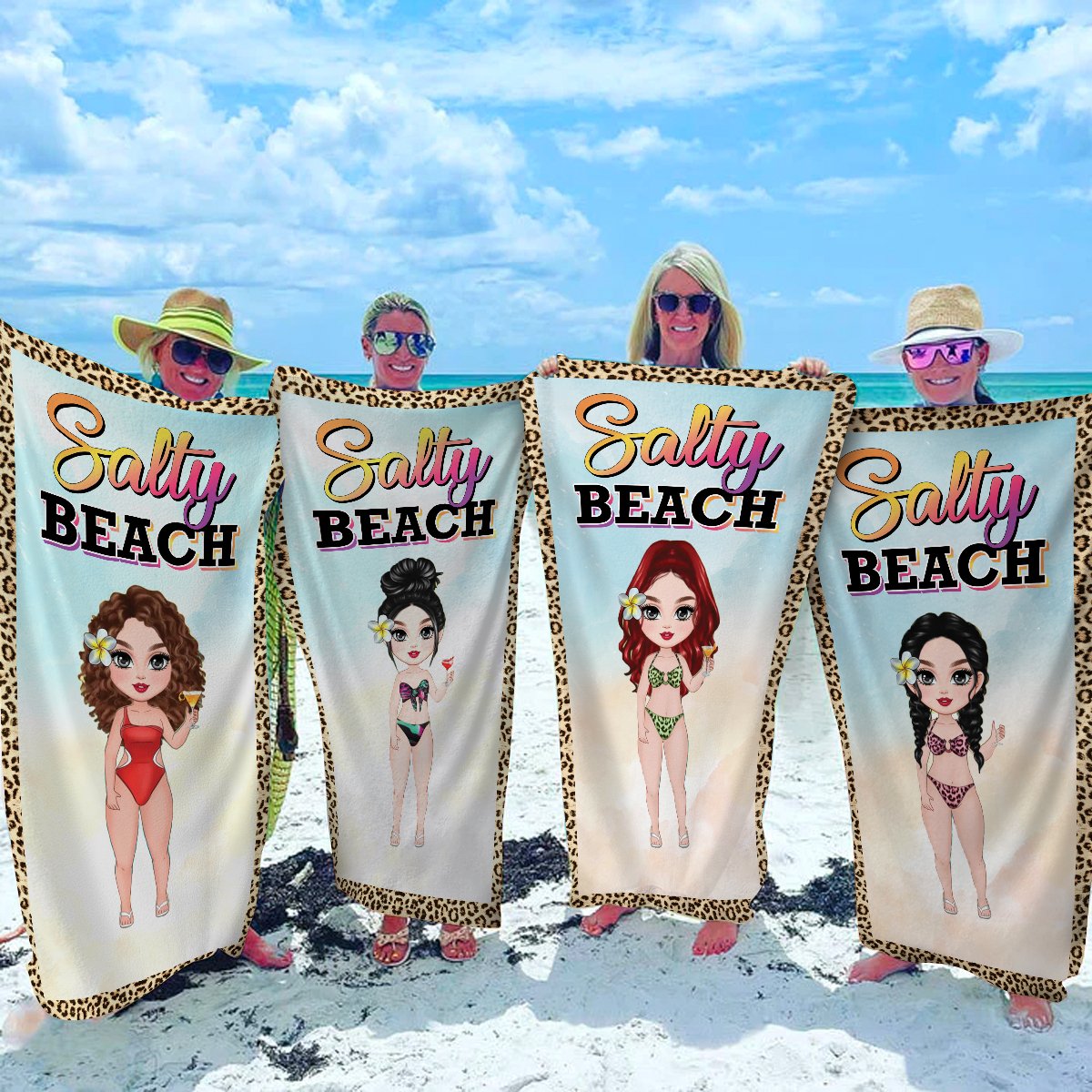 Girls - Salty Beach Beach Summer Girl - Personalized Beach Towel - Makezbright Gifts