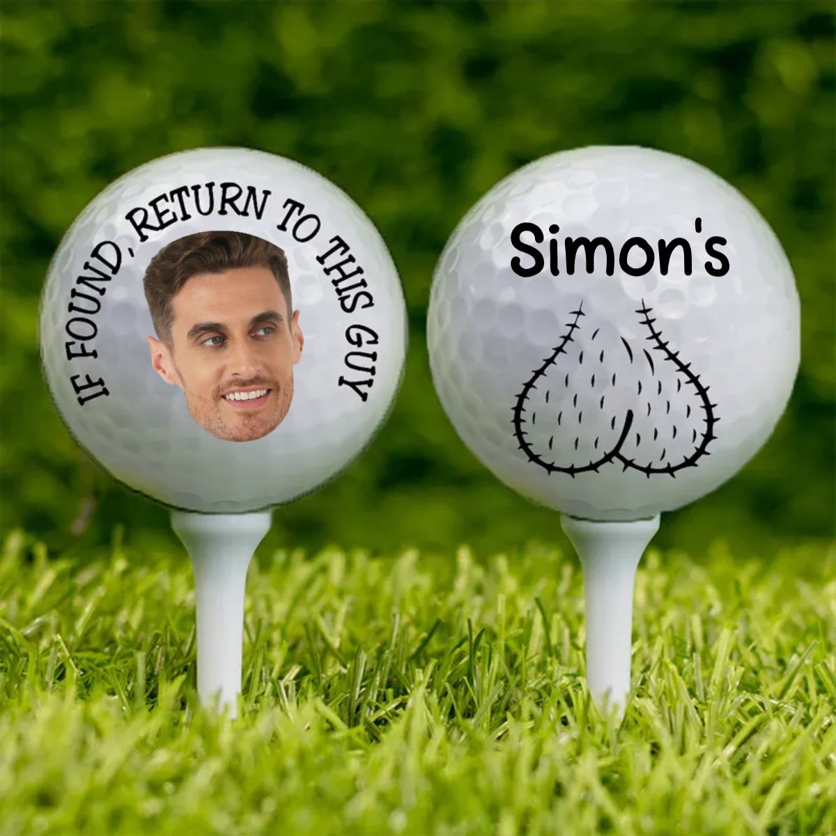 Golf Lovers - If Found, Return To This Guy Funny Golfer - Personalized Golf Ball - Makezbright Gifts