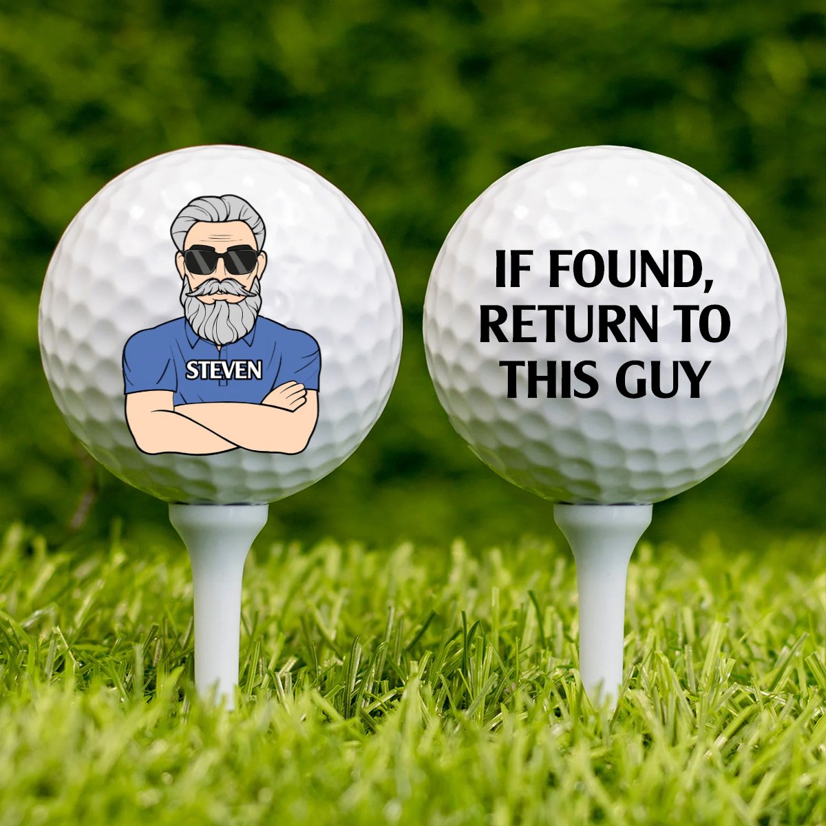 Golf Lovers - If Found Return To This Guy - Personalized Golf Ball - Gift For Dad, Father, Grandpa, Golfer - Makezbright Gifts