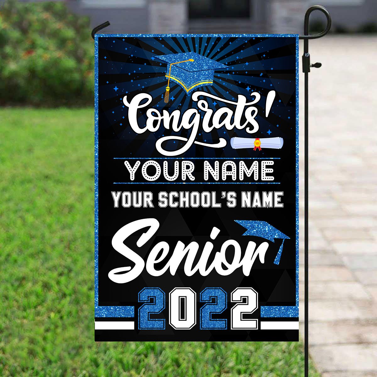 Graduation - Congratulation Senior Of Year - Personalized Flag (Ver 2) - Makezbright Gifts