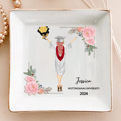 Graduation - Graduation Gift Jewelry Dish - Personalized Jewelry Dish (TL) - Makezbright Gifts