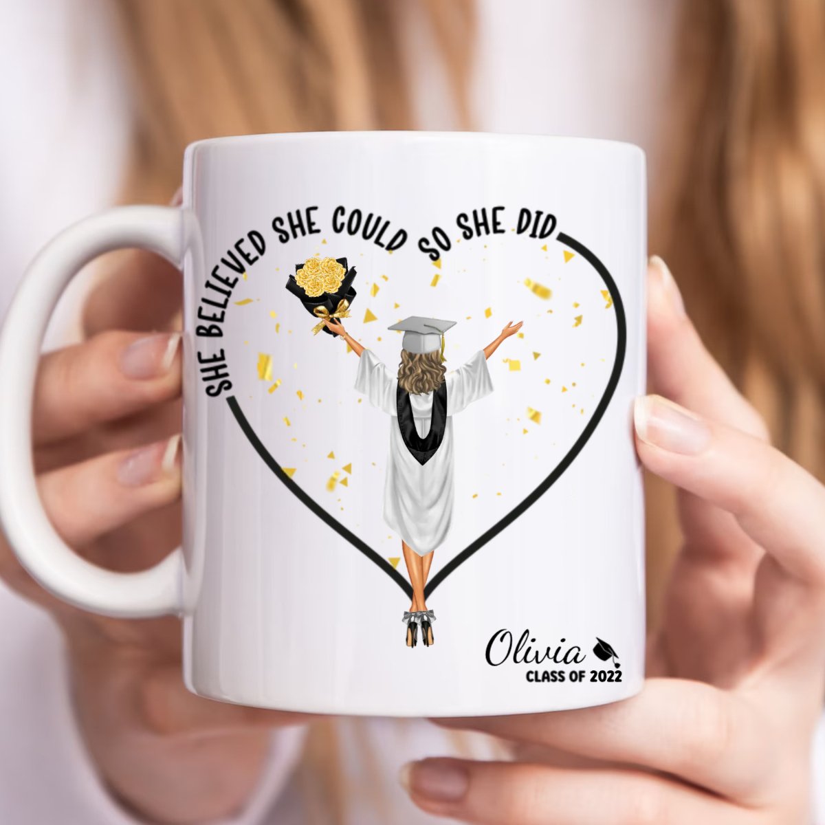 Graduation - She Believed She Could So She Did - Personalized Mug (TB) - Makezbright Gifts