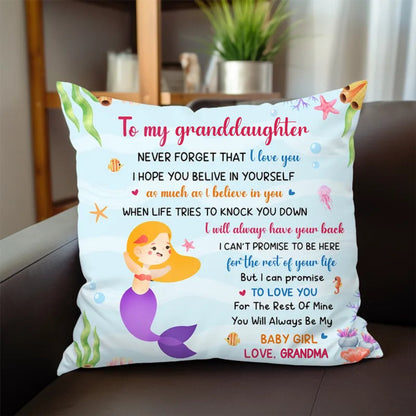 Granddaughter Little Mermaid - Personalized Pillow - Makezbright Gifts