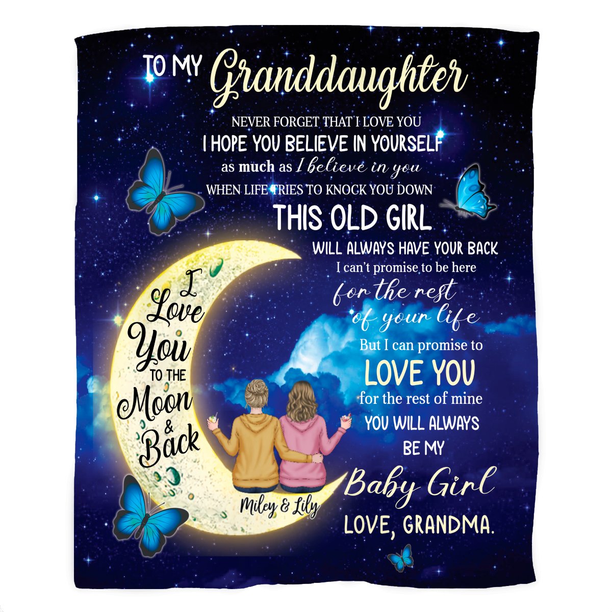 Granddaughter - To My Granddaughter Never Forget That I Love You... - Personalized Blanket - Makezbright Gifts