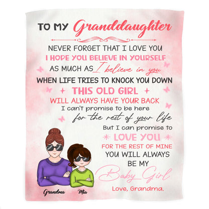 Granddaughter - To My Granddaughter Never Forget That I Love You... - Personalized Blanket - Makezbright Gifts