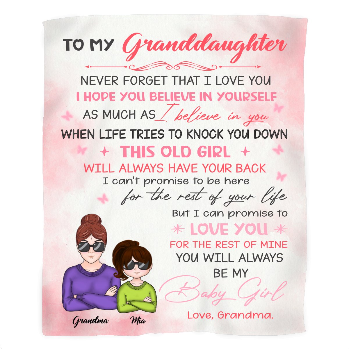 Discover To My Granddaughter Never Forget That I Love You Personalized Gift From Nana Blanket