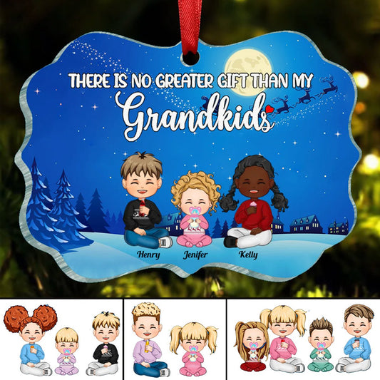 Grandkids - There Is No Greater Gift Than My Grandkids - Personalized Acrylic Ornament - Makezbright Gifts