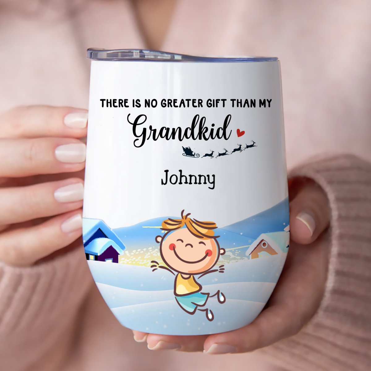 Grandkids - There Is No Greater Gift Than My Grandkids - Personalized Wine Tumbler - Makezbright Gifts