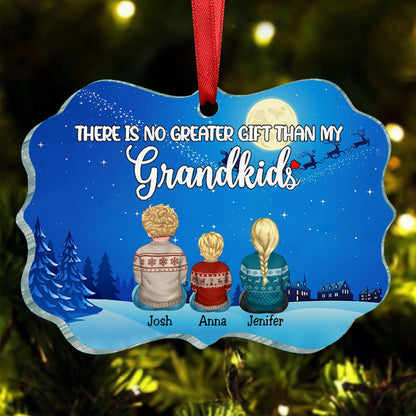 Grandkids - There Is No Greater Gift Than My Grandkids Ver 2 - Personalized Acrylic Ornament - Makezbright Gifts