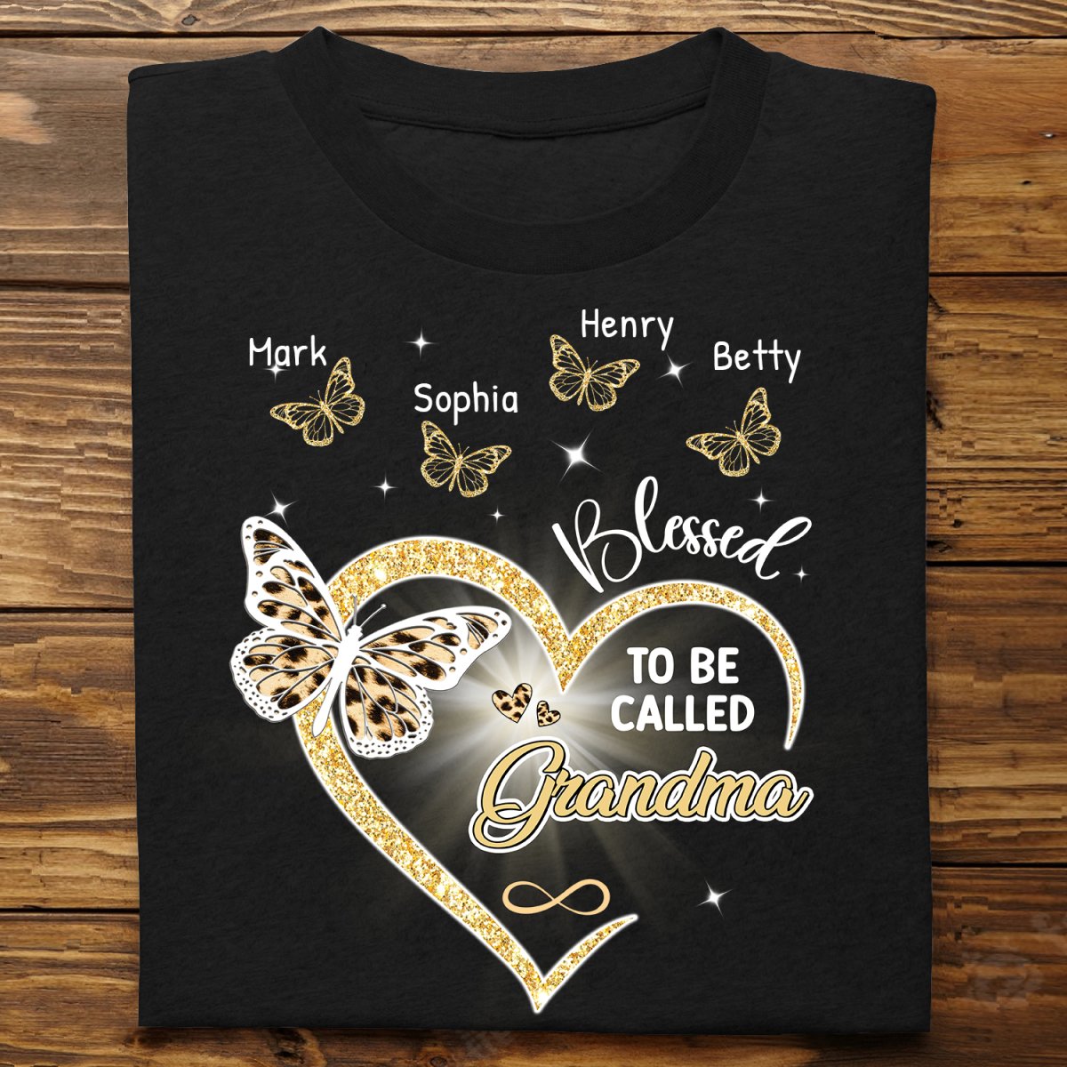 Grandma - Blessed To Be Called Grandma, Heart Butterflies Grandma - Personalized Unisex T - shirt - Makezbright Gifts