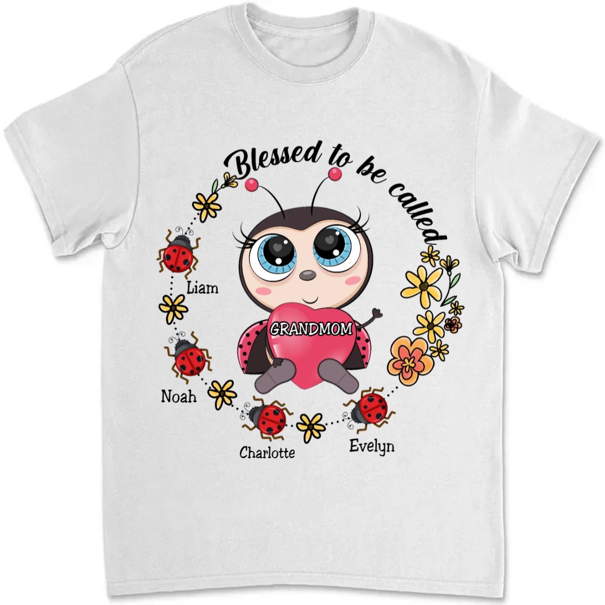 Grandma - Blessed To Be Called Grandma - Personalized Unisex T - Shirt - Makezbright Gifts