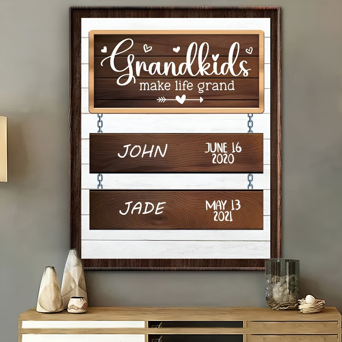 Grandma - Grandkids Make Life Grand - Personalized Poster - Makezbright Gifts