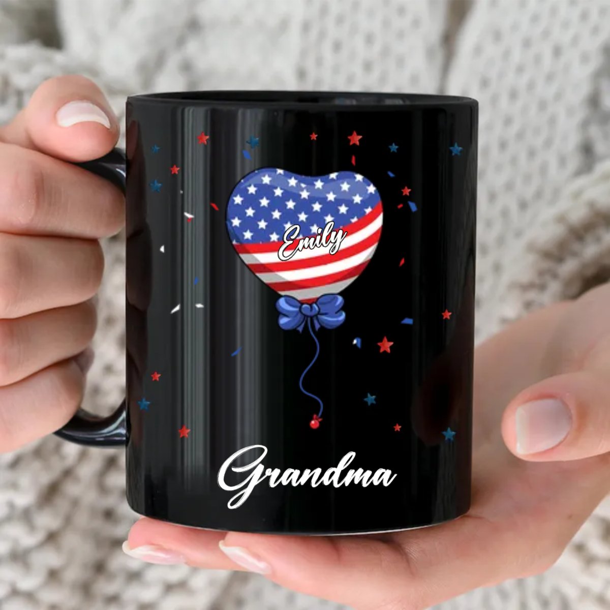 Grandma - Grandma Auntie Mom Little Balloon Kids - Personalized Mug (BL) - Makezbright Gifts