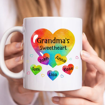 Grandma - Grandma Sweethearts Pattern - Personalized Mug - Makezbright Gifts