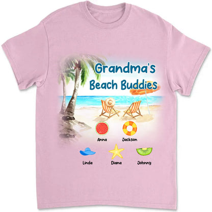 Grandma - Grandma's Beach Buddies - Personalized T - Shirt - Makezbright Gifts