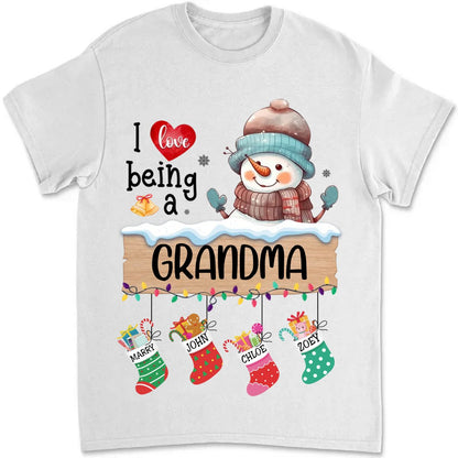 Grandma - I Love Being A Grandma - Personalized Unisex T - shirt - Makezbright Gifts