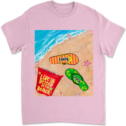 Grandma - Life Is Better At The Beach - Personalized Unisex T - shirt - Makezbright Gifts