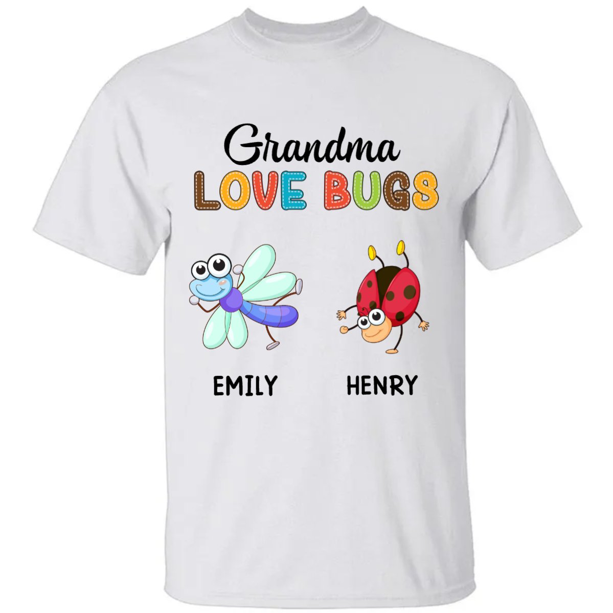 Grandma Love Bugs Shirt - Personalized Unisex T - shirt, Hoodie, Sweatshirt - Makezbright Gifts