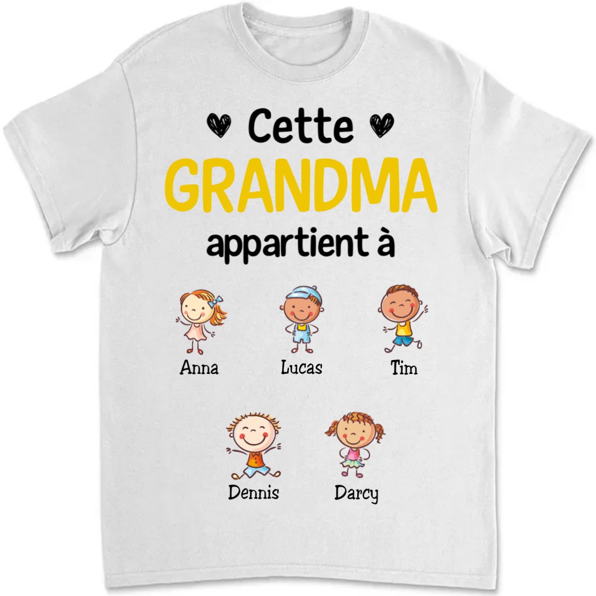 Grandma - Mamie French Grandma Belongs To Grandkids - Personalized Unisex T - shirt - Makezbright Gifts