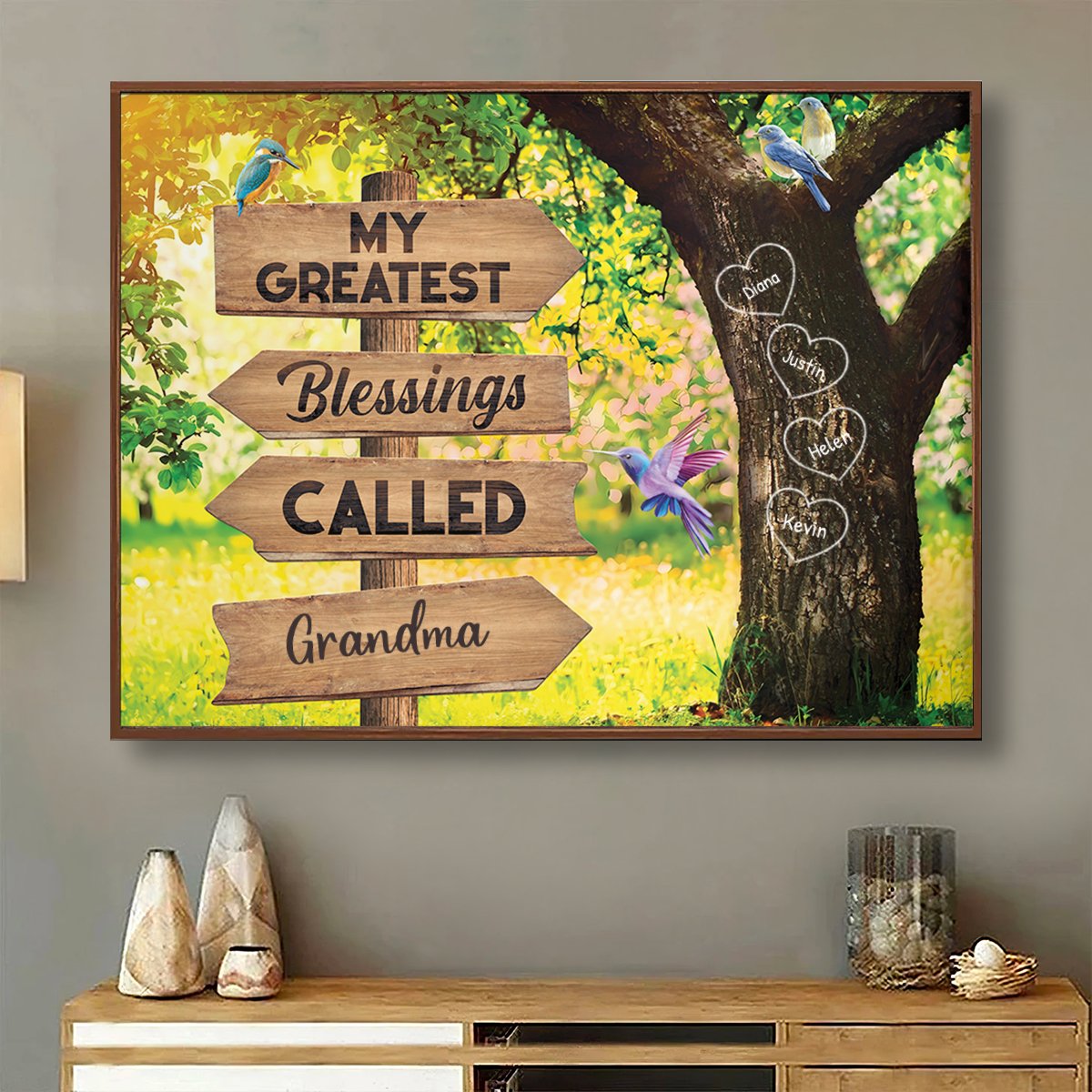 Grandma - My Greatest Blessings Called Grandma - Personalized Poster - Makezbright Gifts