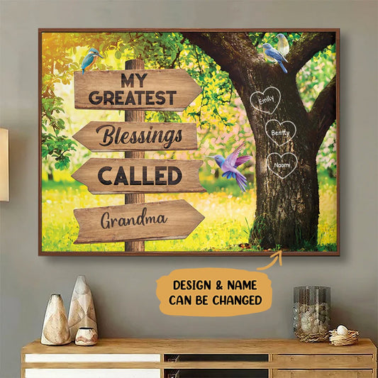 Grandma - My Greatest Blessings Called Grandma - Personalized Poster - Makezbright Gifts