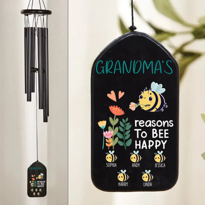 Grandma - Reason To Be Happy - Personalized Wind Chimes (TL) - Makezbright Gifts