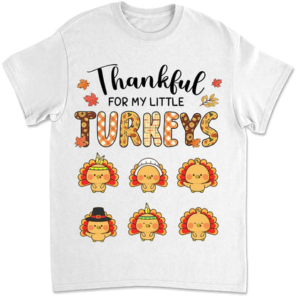 Grandma - Thankful For My Little TurKeys Grandma - Personalized T - shirt - Makezbright Gifts