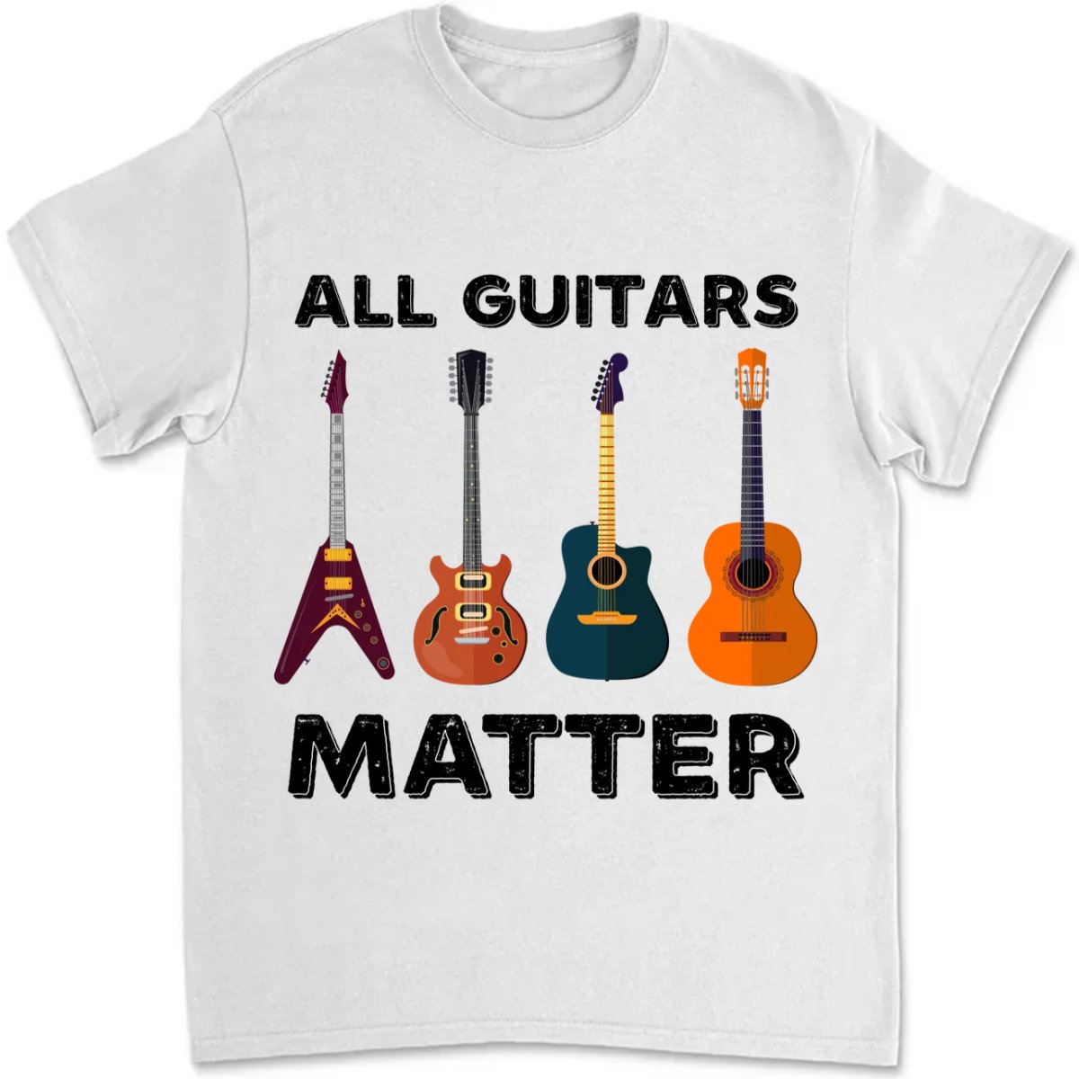 Guitars - All Guitars Matter - Personalized Black Unisex T - Shirt - Makezbright Gifts