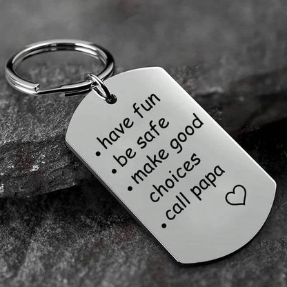 Have Fun, Be Safe, Make Good Choices and Call Your Grandma/Grandpa Keychain - Makezbright Gifts