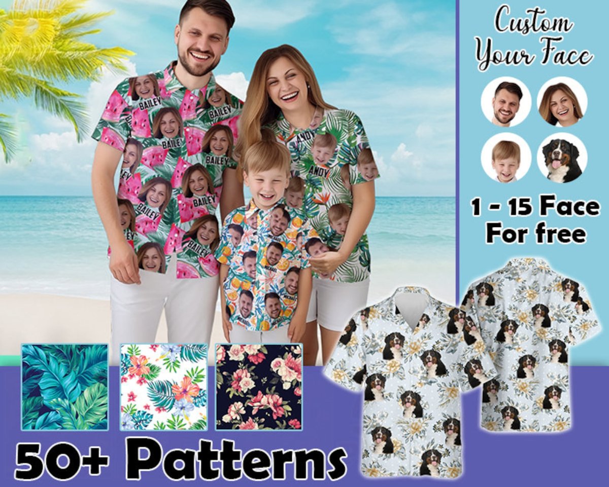 Hawaii - Custom Face Hawaiian Shirt - Personalized Shirt (LH4) - Makezbright Gifts