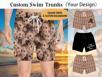 Hawaii - Custom Face Swim Trunks - Personalized Short - Makezbright Gifts