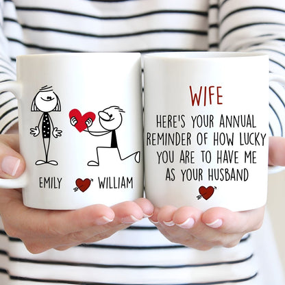 Here's Your Annual Reminder Of How Lucky You Are - Personalized Mug - Makezbright Gifts