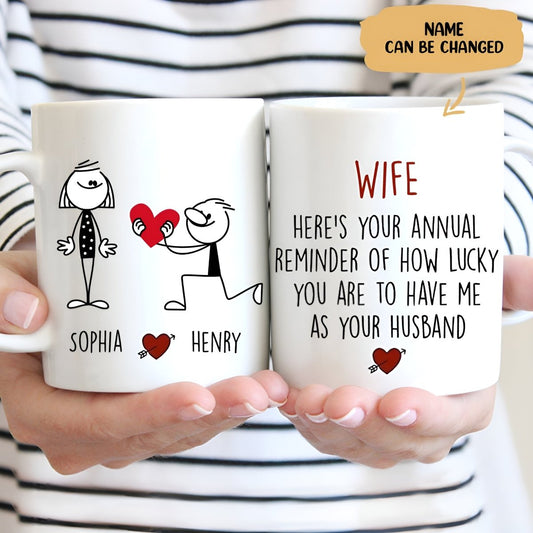 Here's Your Annual Reminder Of How Lucky You Are - Personalized Mug - Makezbright Gifts