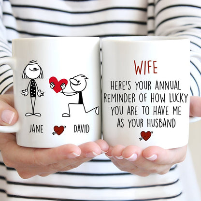 Here's Your Annual Reminder Of How Lucky You Are - Personalized Mug - Makezbright Gifts