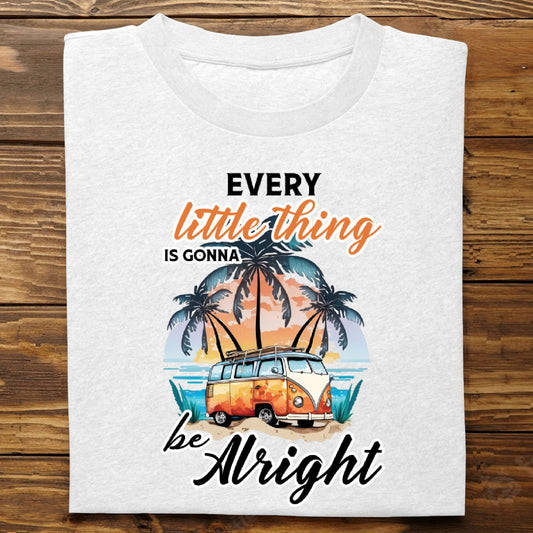 Hippie Retro - Every Little Thing Is Gonna Be Alright - Personalized Unisex T - shirt - Makezbright Gifts