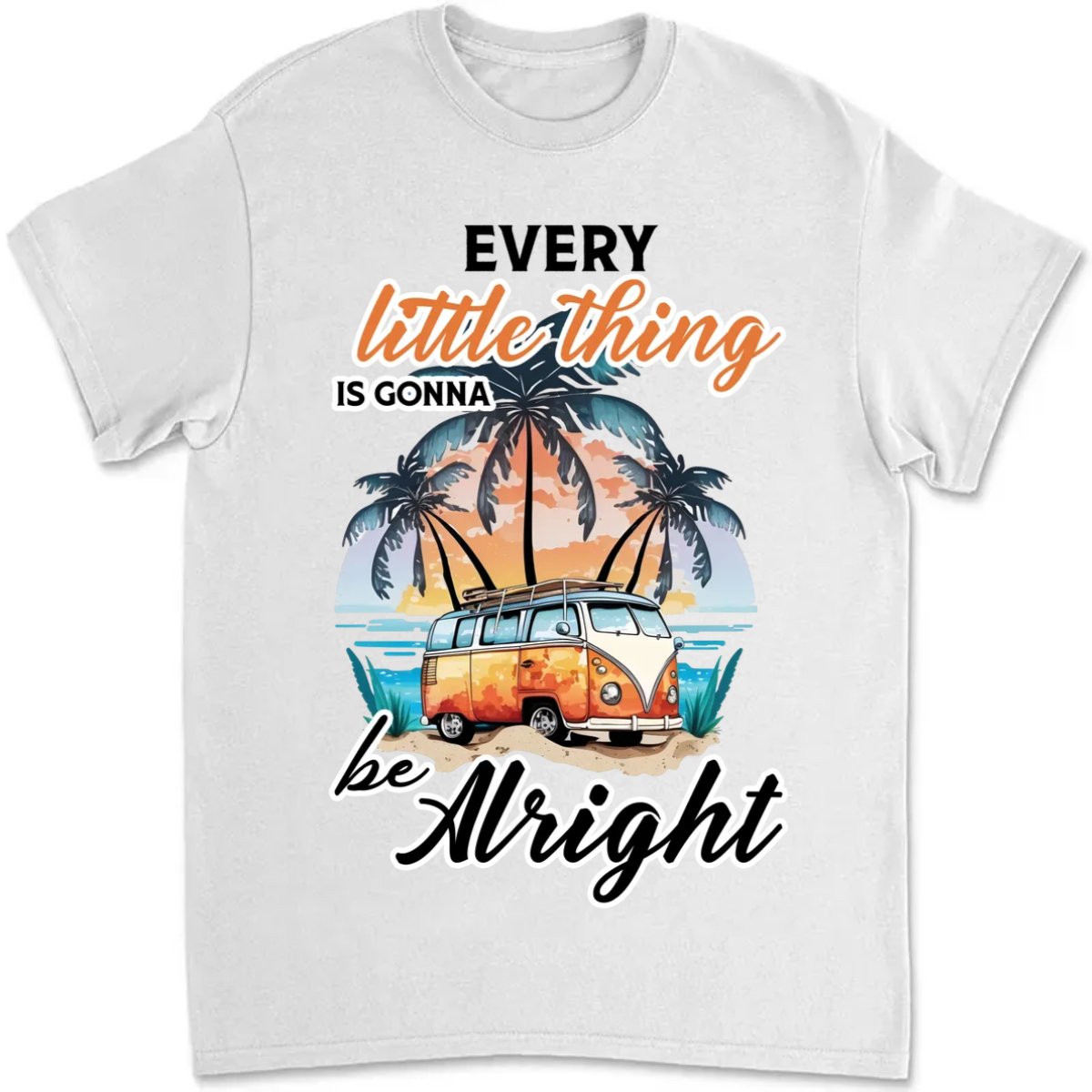 Hippie Retro - Every Little Thing Is Gonna Be Alright - Personalized Unisex T - shirt - Makezbright Gifts