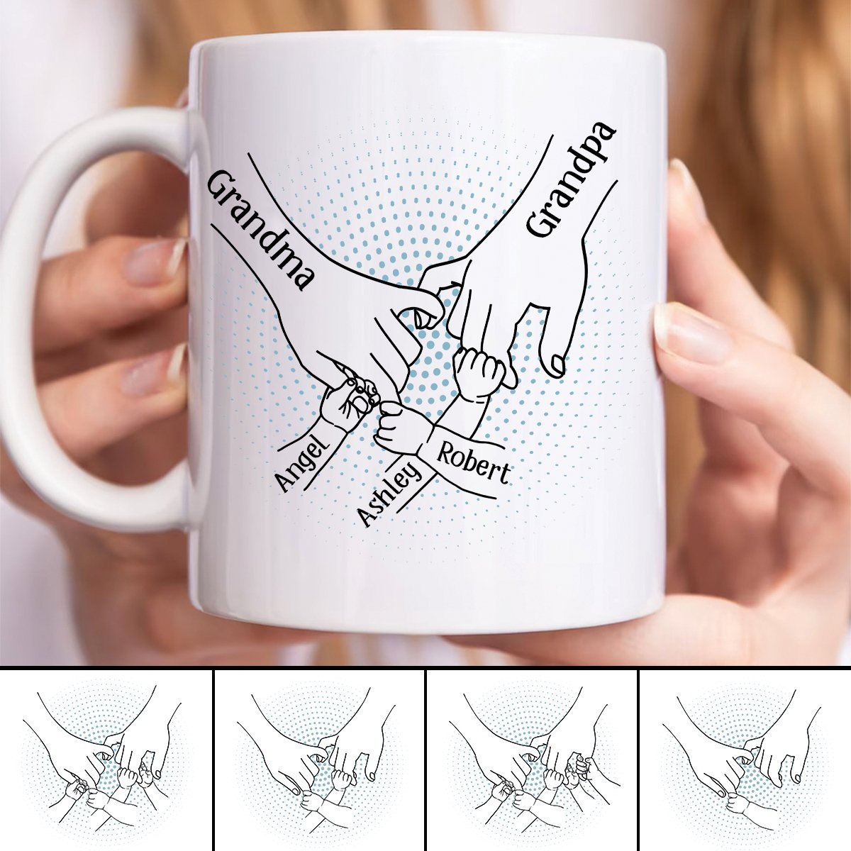 Holding Family's Hands, We Are Always By Your Side - Personalized Mug - Makezbright Gifts