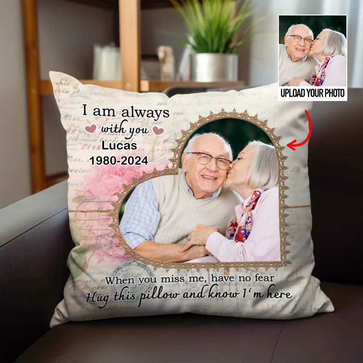 Hug This Pillow And Know I'm Here - Personalized Pillow - Makezbright Gifts