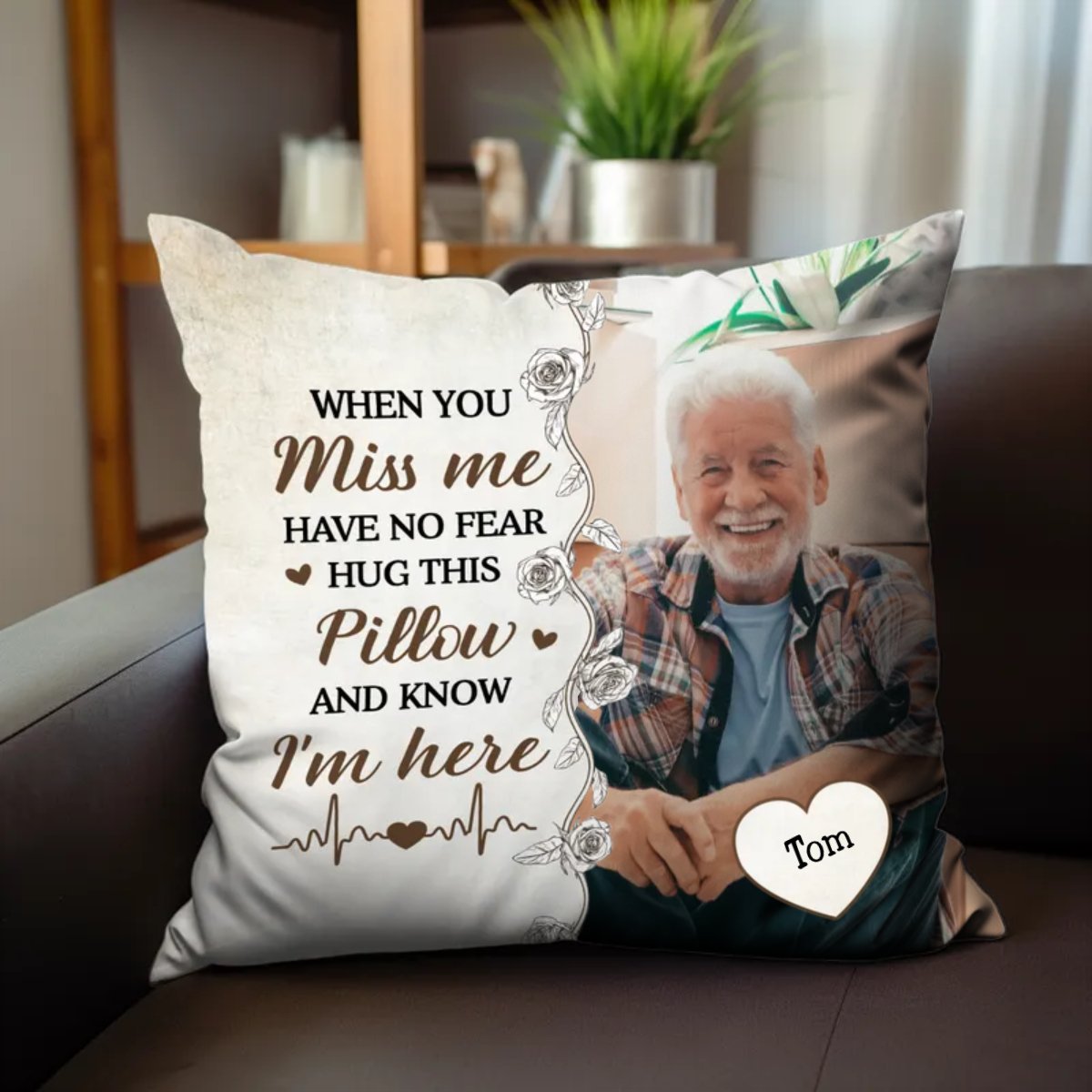 Hug This Pillow And Know I'm Here - Personalized Pillow (HN) - Makezbright Gifts