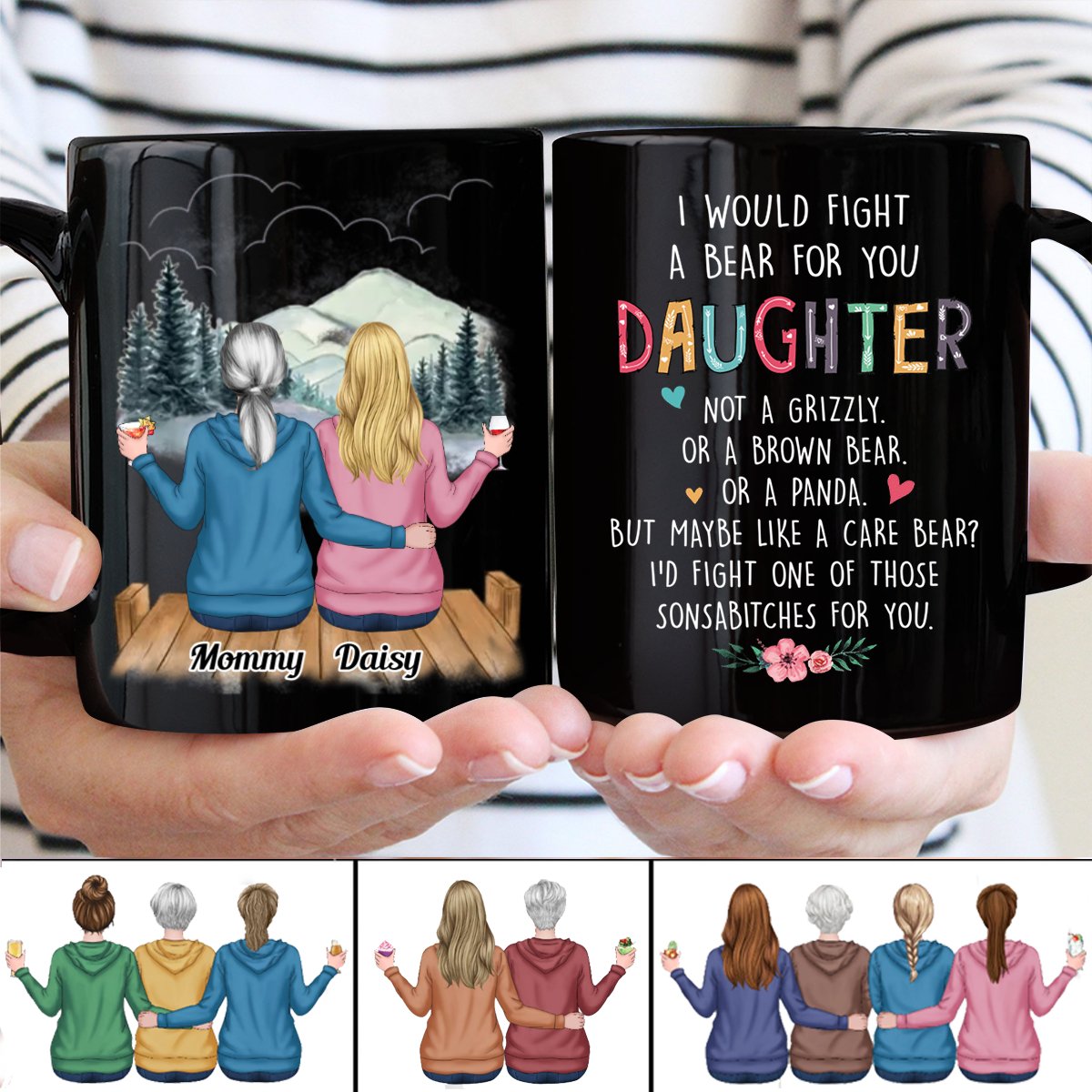 I Would Fight A Bear For You Daughter - Personalized Mug (QH) - Makezbright Gifts