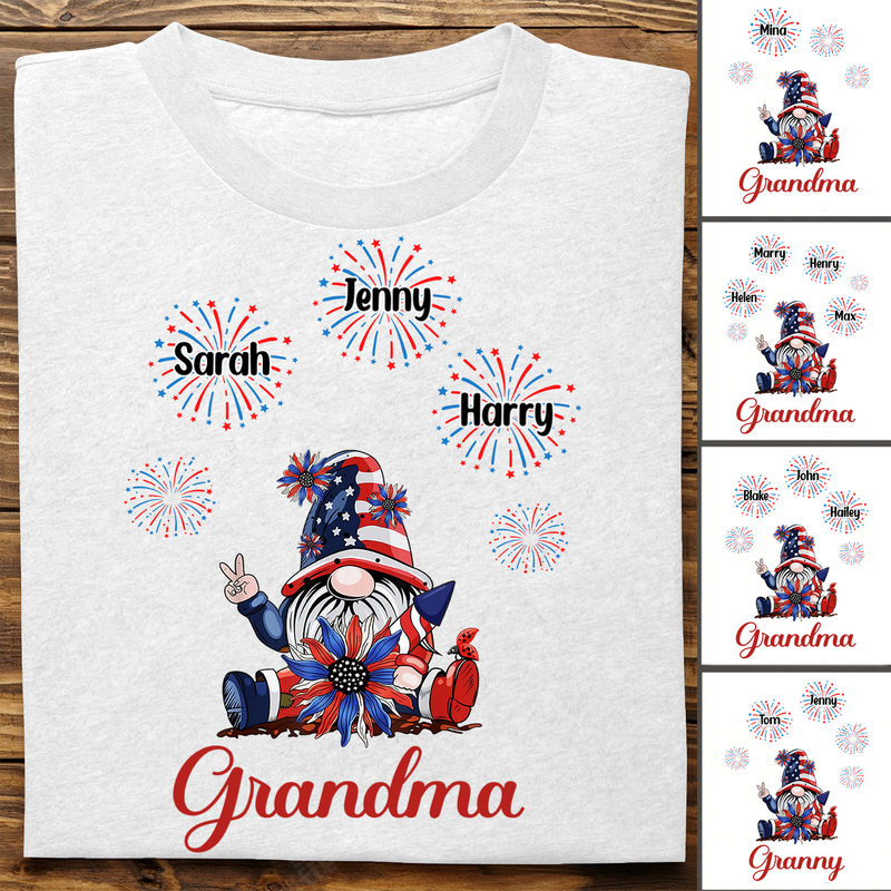 Grandkids - Grandma Dwarf Firecracker Grandkids - Personalized T-shirt