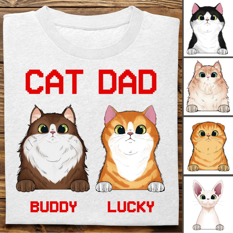 Cat Lovers - Cat Dad Cat Mom - Personalized T-shirt