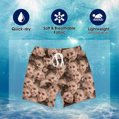 Hawaii - Custom Face Swim Trunks - Personalized Short