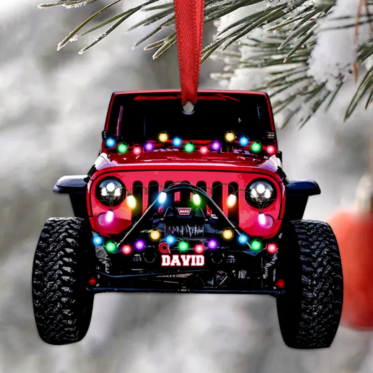 Jeep Car - Personalized Christmas Ornament - Makezbright Gifts